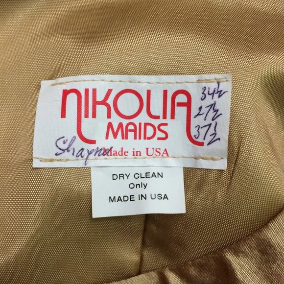 Nikolia Maids Gold Wiggle Dress, 34 Bust 27 waist - Picture 5 of 5